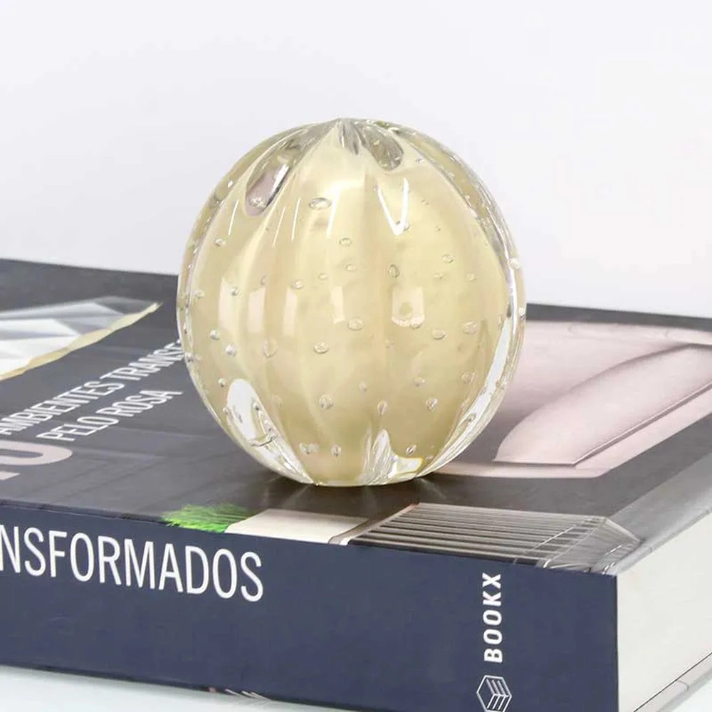 Bola Rigada Senna Cristais D´labone Champagne 8 Cm