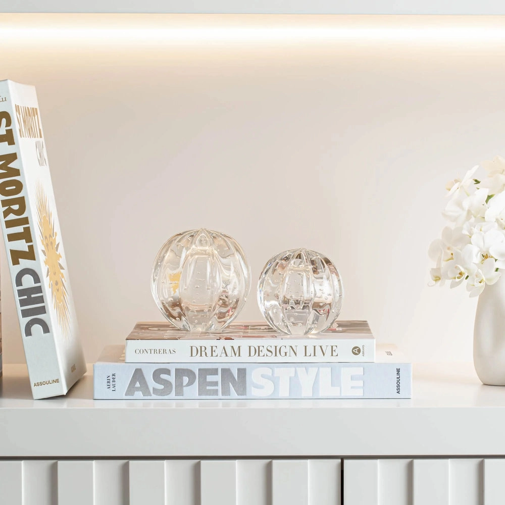 Bola Rigada Senna Cristais D´labone Transparente 12 Cm