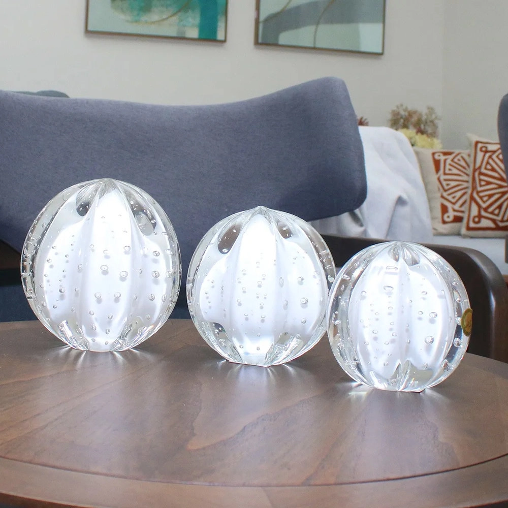 Bola Rigada Senna Cristais D´labone Transparente 8 Cm