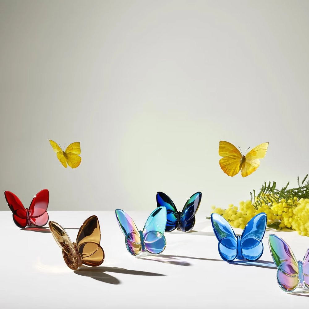 Borboleta Em Cristal Baccarat Ambar Colecao Papillon