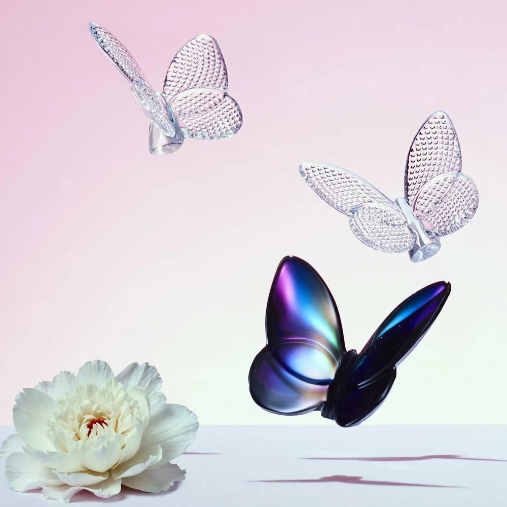Borboleta Em Cristal Baccarat Iridescente Colecao Papillon