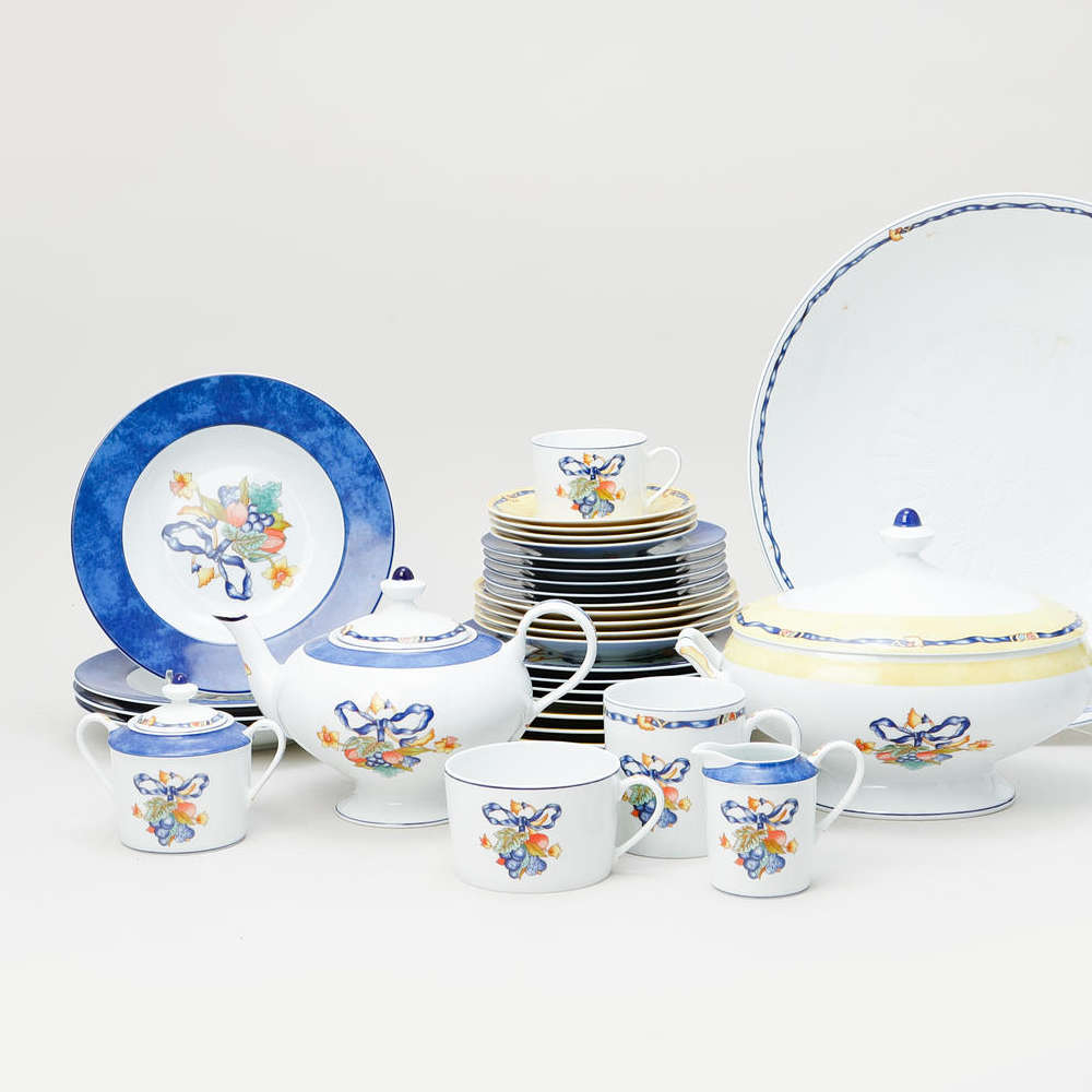Bule de Cha Bernardaud Carre Borghese Bleu