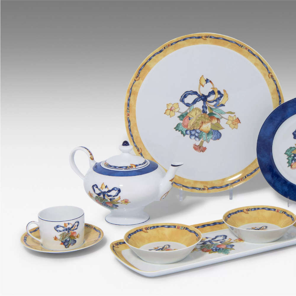 Bule de Cha Bernardaud Carre Borghese Bleu