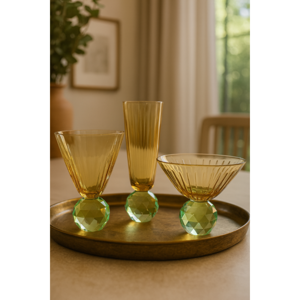 Cada - Taca Para Sobremesa Facet Ambar