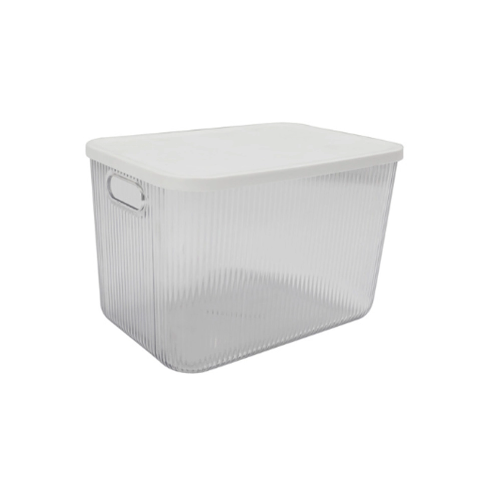 Caixa Organizadora Alta Com Tampa Canelada Oikos 18 Litros