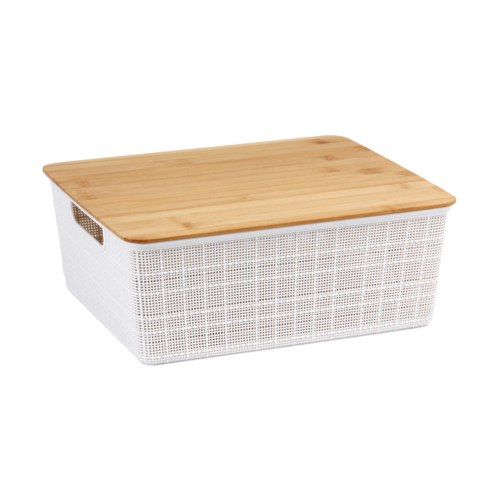 Caixa Organizadora Com Tampa de Bambu Oikos 12 Litros