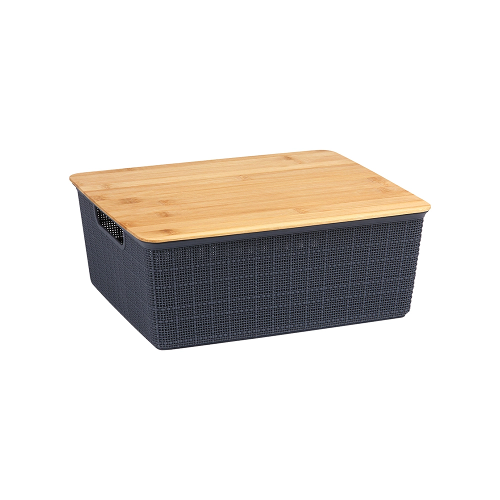 Caixa Organizadora Com Tampa de Bambu Oikos 12 Litros Caixa Organizadora Com Tampa de Bambu Oikos 12 Litros