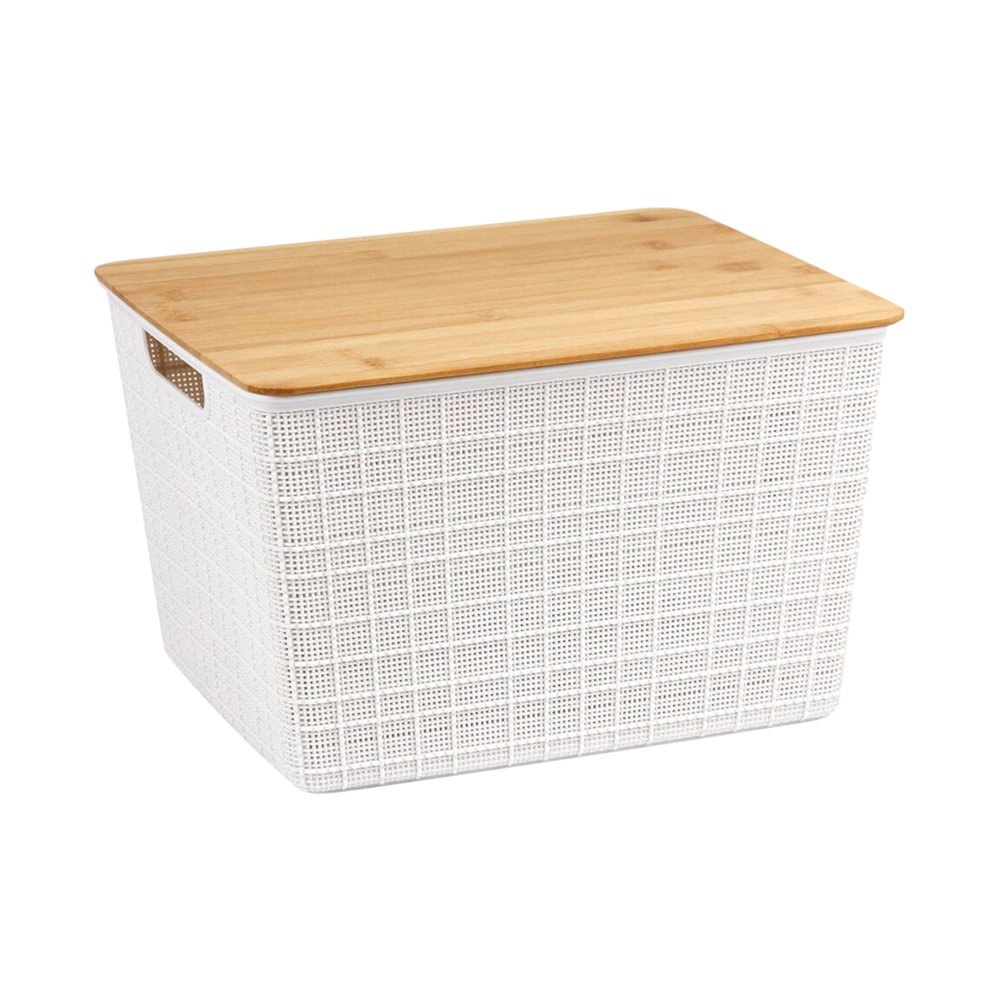 Caixa Organizadora Com Tampa de Bambu Oikos 18 Litros Caixa Organizadora Com Tampa de Bambu Oikos 18 Litros