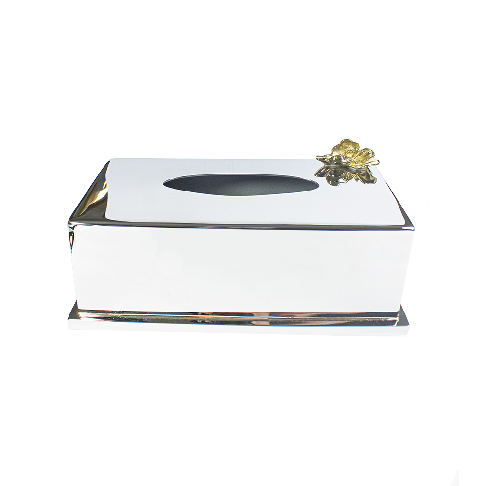 Caixa Para Lenços Orfèvrerie Royale Aço Inox 23,5 X 12,5 X 8 Cm