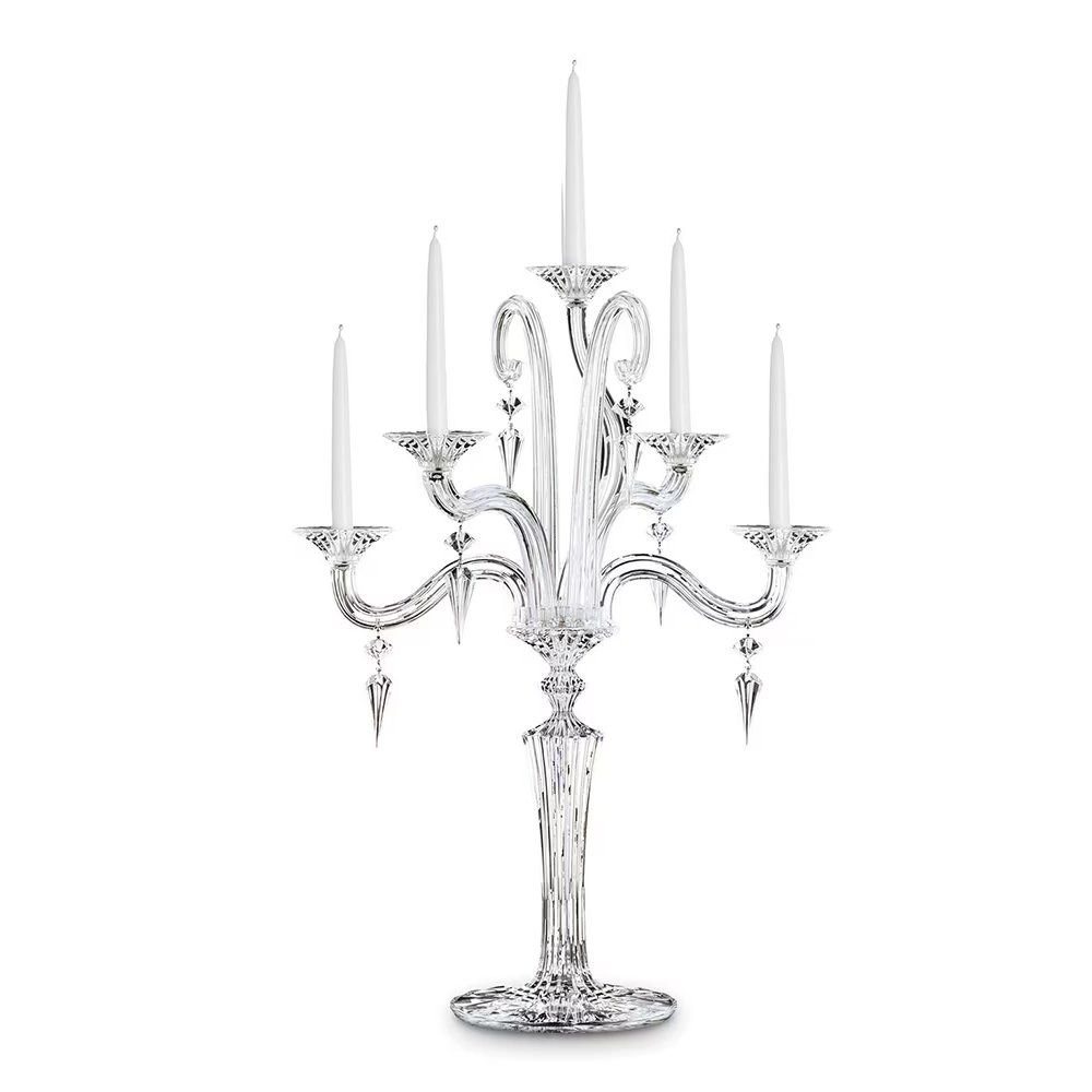 Candelabro Em Cristal Baccarat Mille Nuits 5 Velas