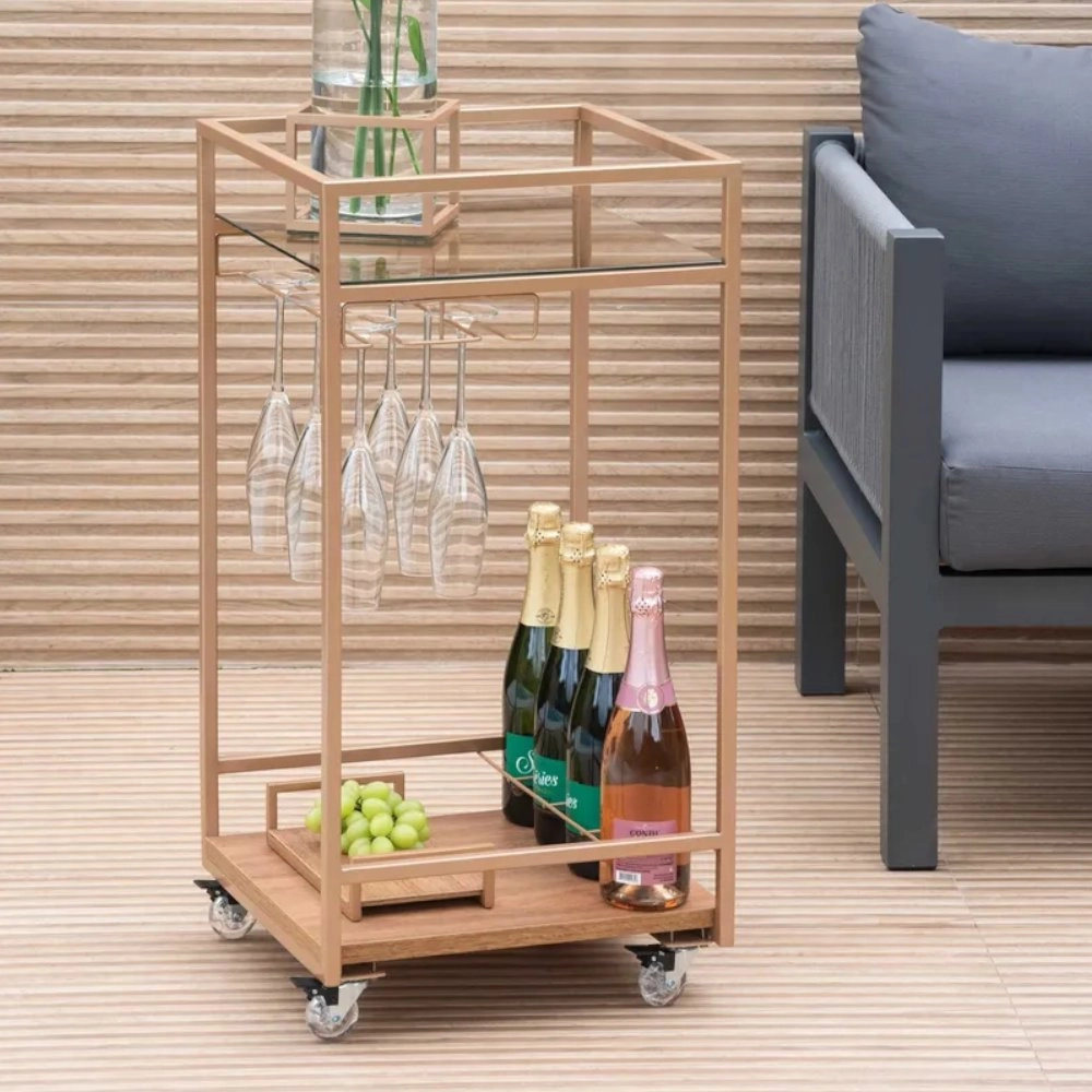 Carrinho de Bar Forma Inox Compacto Frame Dourado 80 X 41 X 41 Cm Carrinho de Bar Forma Inox Compacto Frame Dourado 80 X 41 X 41 Cm