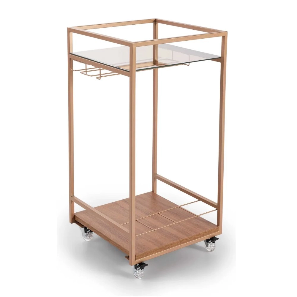 Carrinho de Bar Forma Inox Compacto Frame Dourado 80 X 41 X 41 Cm Carrinho de Bar Forma Inox Compacto Frame Dourado 80 X 41 X 41 Cm