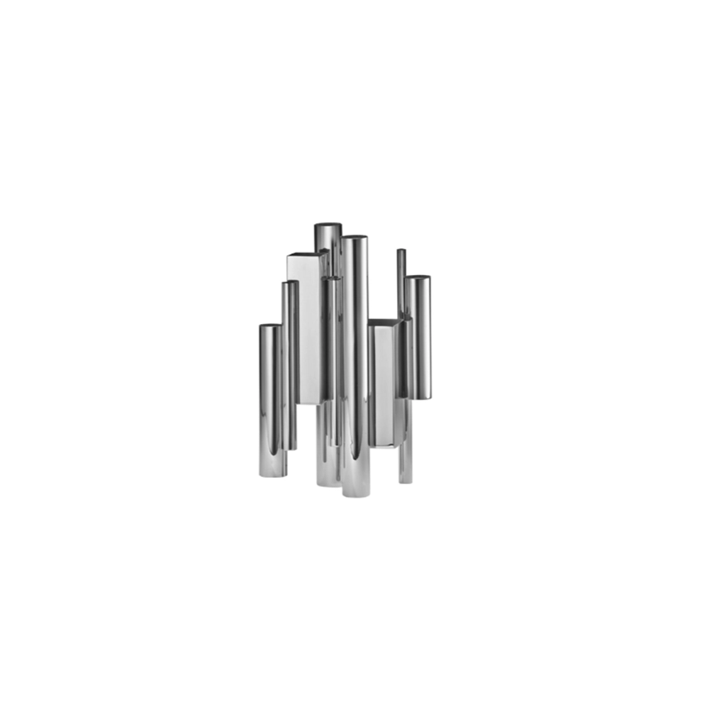 Castiçal 3 Velas Riva Manhattan Aço Inox 19 X 10 X 30 Cm Castiçal 3 Velas Riva Manhattan Aço Inox 19 X 10 X 30 Cm