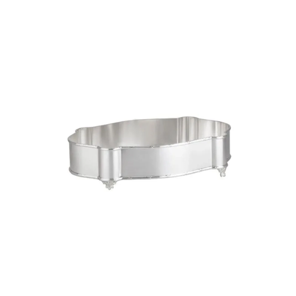 Centro de Mesa Oval Silverlux Croisé 33,5 X 22 X 11 Cm Centro de Mesa Oval Silverlux Croisé 33,5 X 22 X 11 Cm