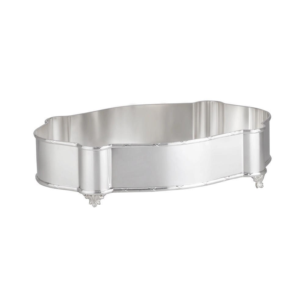 Centro de Mesa Oval Silverlux Croisé 57 X 37,5 Cm Centro de Mesa Oval Silverlux Croisé 57 X 37,5 Cm