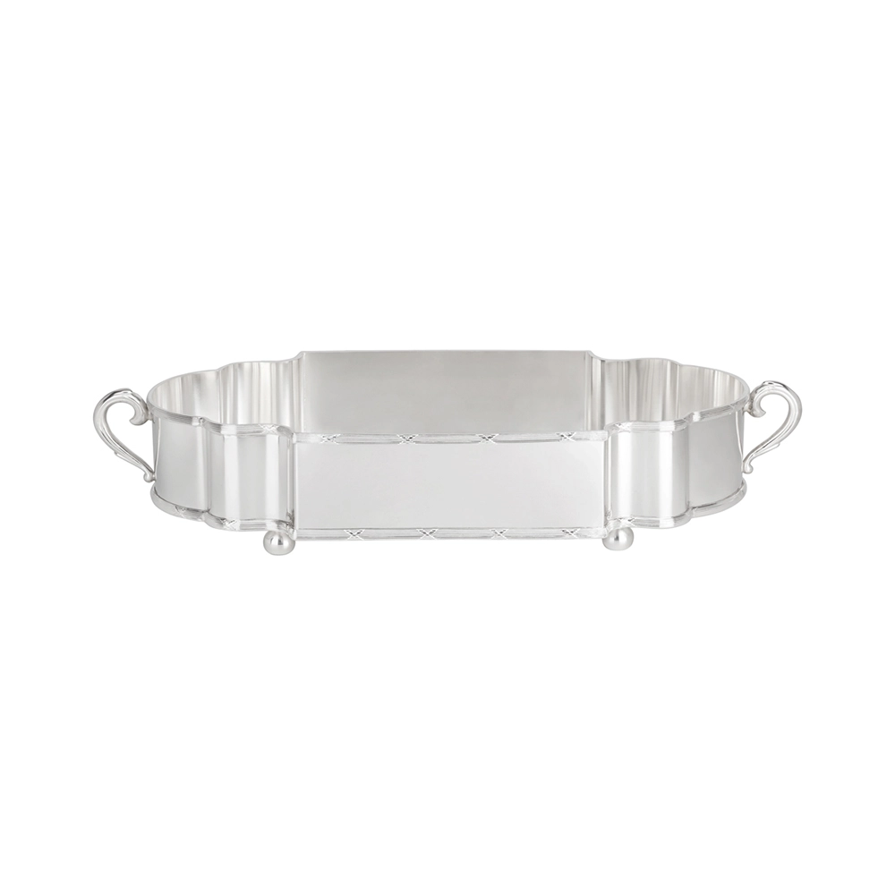 Centro de Mesa Oval Silverlux Elegance Croisé 60 X 31 X 14 Cm Centro de Mesa Oval Silverlux Elegance Croisé 60 X 31 X 14 Cm