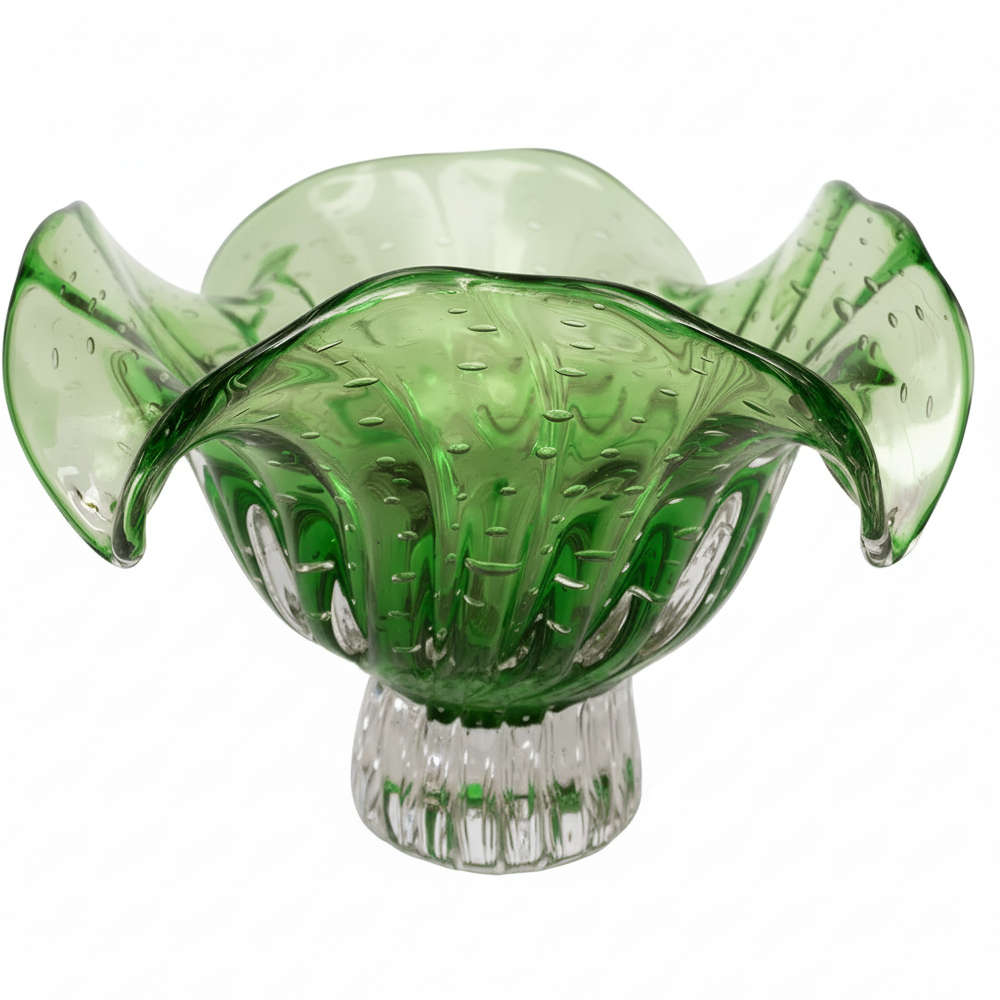 Centro de Mesa Sancho Em Cristal D'labone Verde Folha