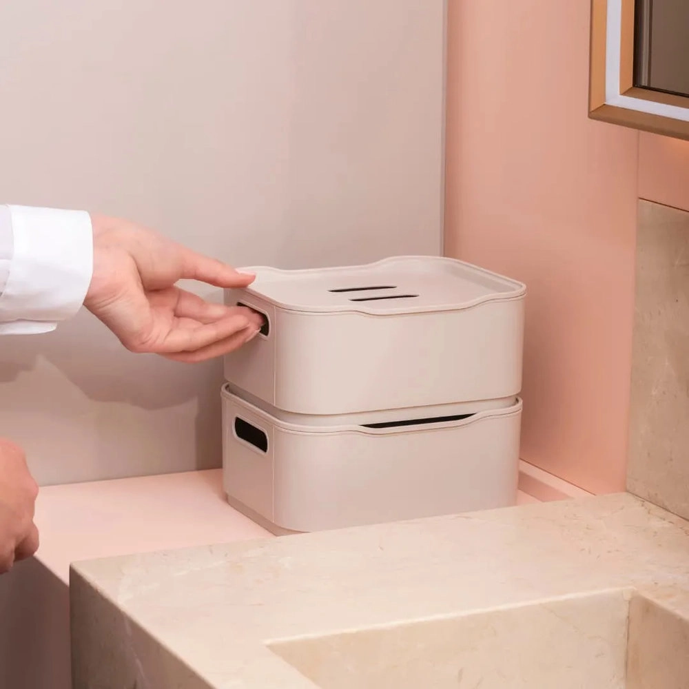 Cesta Fit Pequena Warm Gray 18,5 X 15 X 8 Cm