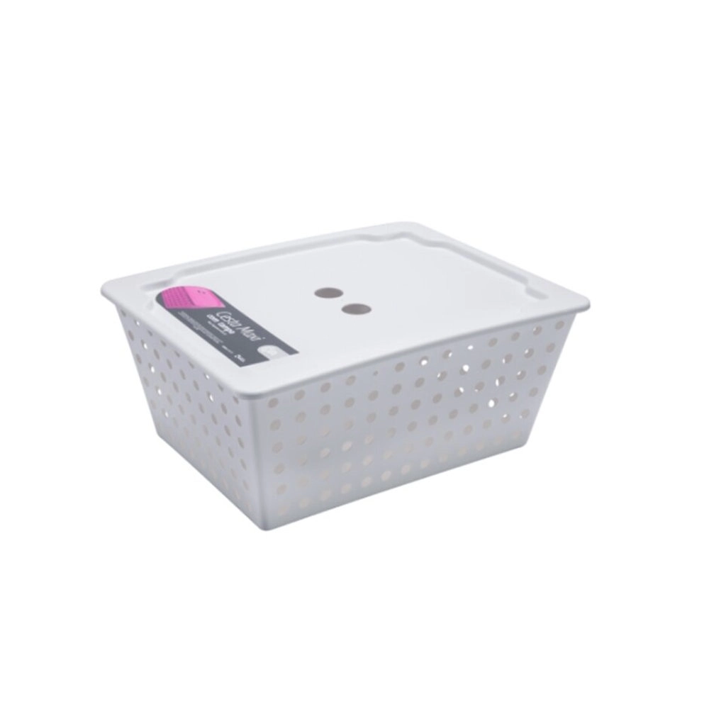 Cesta Maxi Com Tampa Coza Branca 39 X 30 X 16,8 Cm
