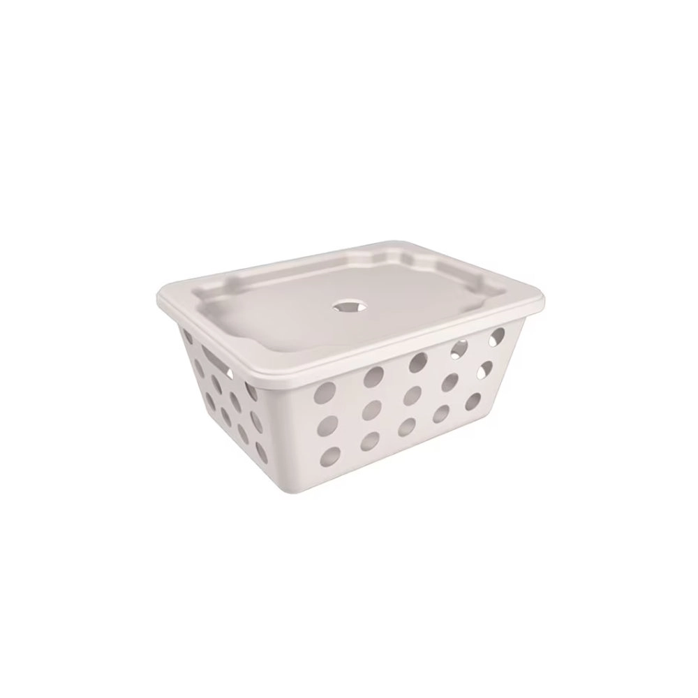 Cesta Pequena Com Tampa Coza Cinza Claro 18,6 X 14,2 X 8,6 Cm Cesta Pequena Com Tampa Coza Cinza Claro 18,6 X 14,2 X 8,6 Cm