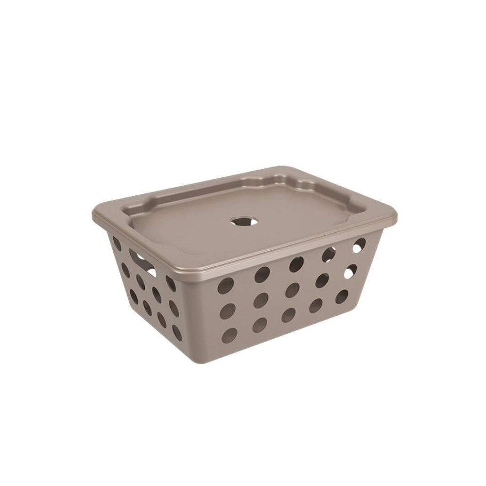 Cesta Pequena Com Tampa Coza Warm Gray 18,6 X 14,2 X 8,6 Cm