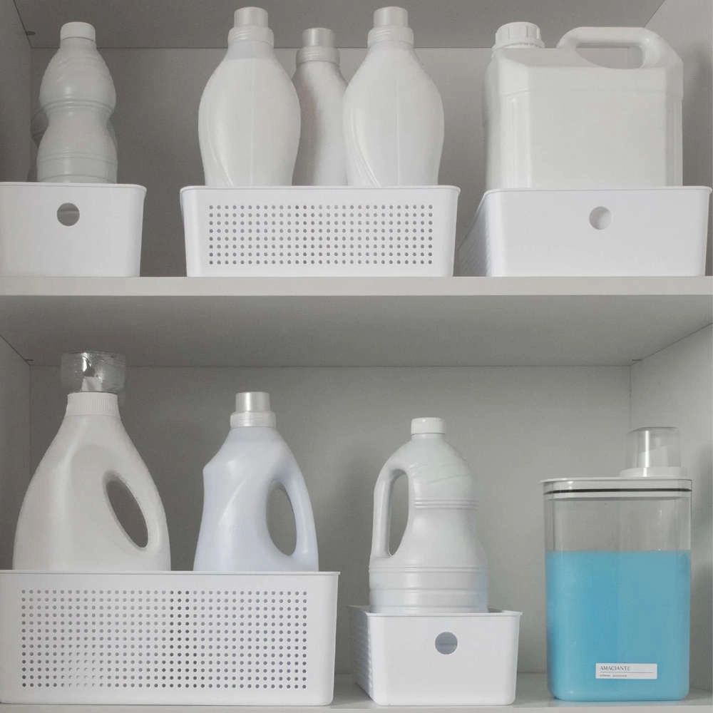 Cesto Organizador Com Tampa Ou Branco 6,6 Litros