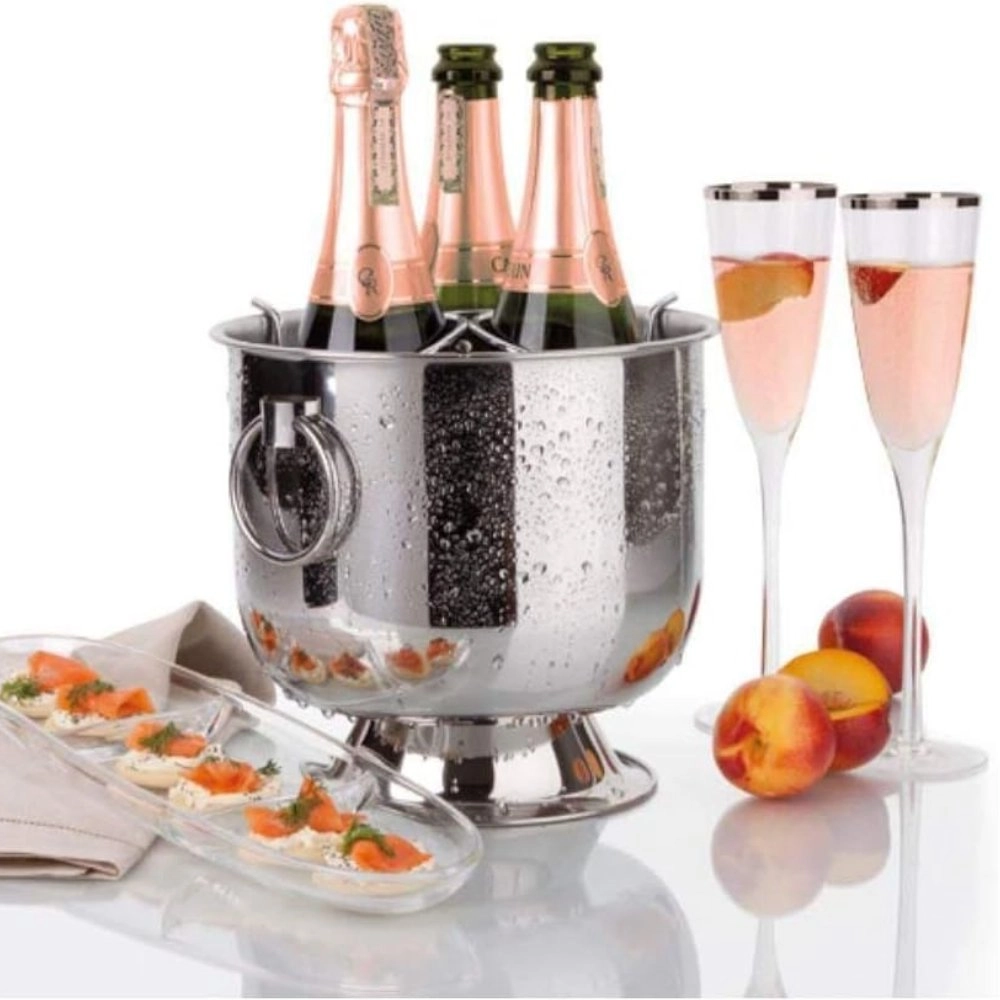 Champanheira Com Base Forma Inox – 3 Garrafas