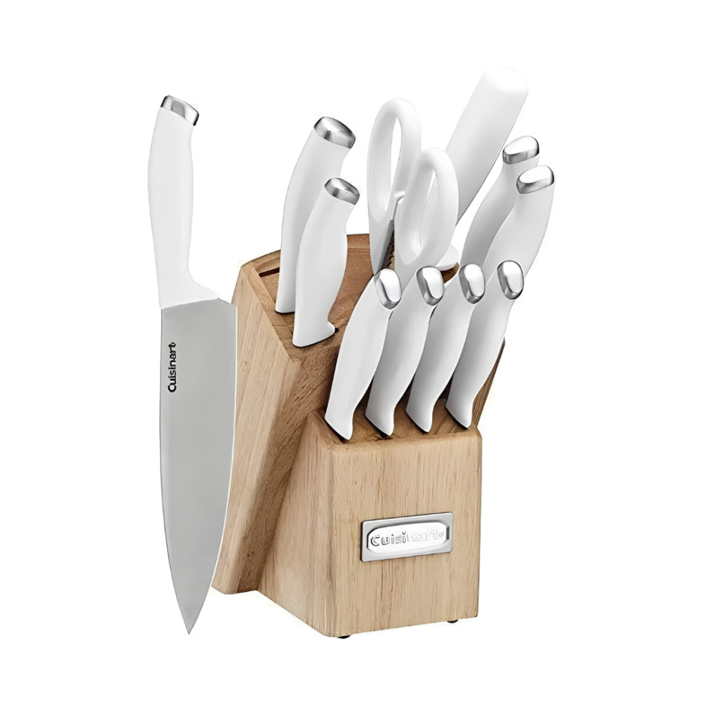 Cj Bloco Facas 12 Pcs Collor Branco Cuisinart