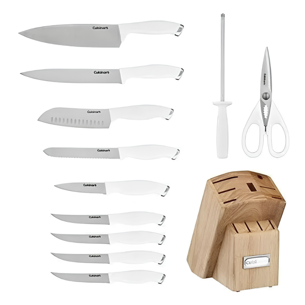 Cj Bloco Facas 12 Pcs Collor Branco Cuisinart