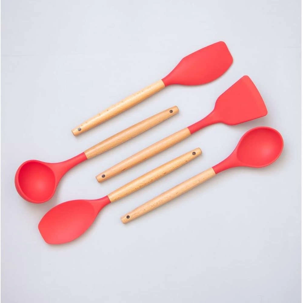 Concha de Silicone Com Cabo de Madeira Oikos