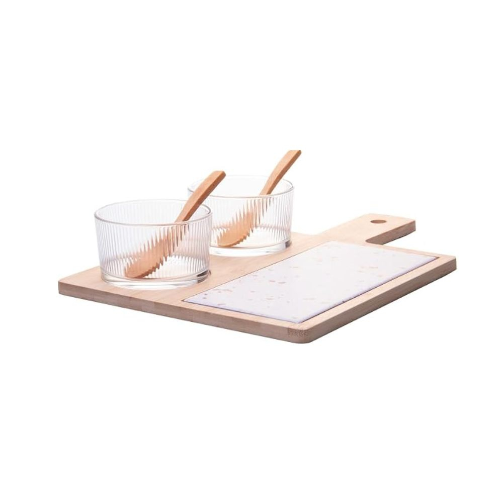 Conjunto C/ 3 Pcs Petisqueira Lyor Terrazo 32 Cm Conjunto C/ 3 Pcs Petisqueira Lyor Terrazo 32 Cm