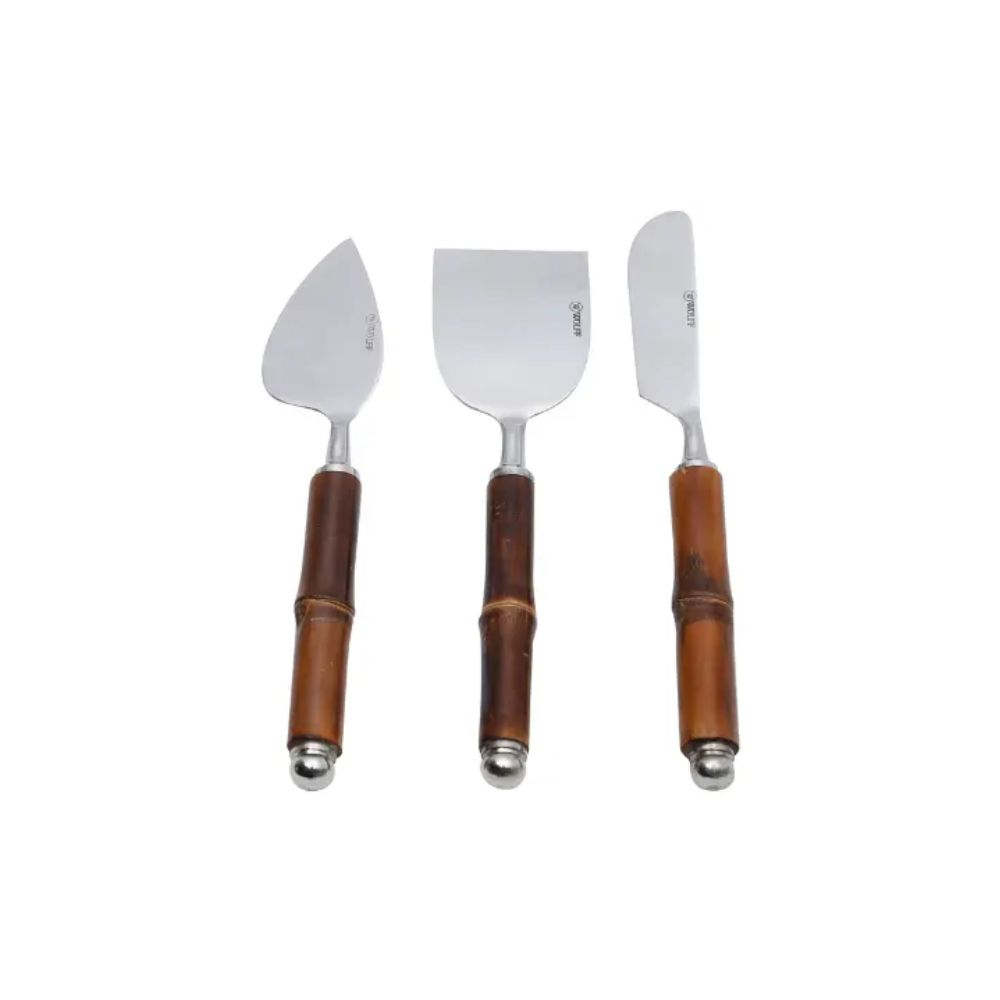 Conjunto C/ 3 Pecas Para Queijo Wolff Bamboo Escuro Conjunto C/ 3 Pecas Para Queijo Wolff Bamboo Escuro
