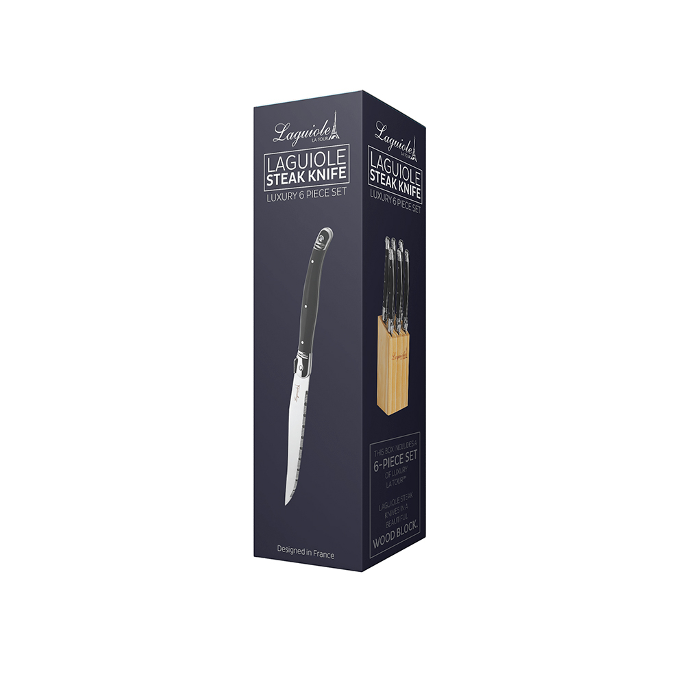 Conjunto C/ 6 Facas Luxo Com Suporte Laguiole Conjunto C/ 6 Facas Luxo Com Suporte Laguiole