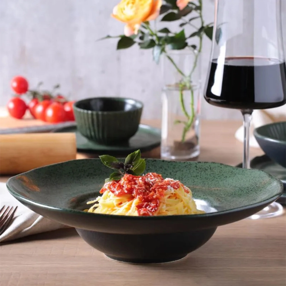 Conjunto de 4 Pratos Para Massa Porto Brasil Organico Greenery