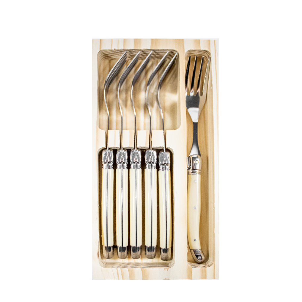 Conjunto de Garfos Laguiole Com Estojo de Madeira Mck - 6 Peças Conjunto de Garfos Laguiole Com Estojo de Madeira Mck - 6 Peças