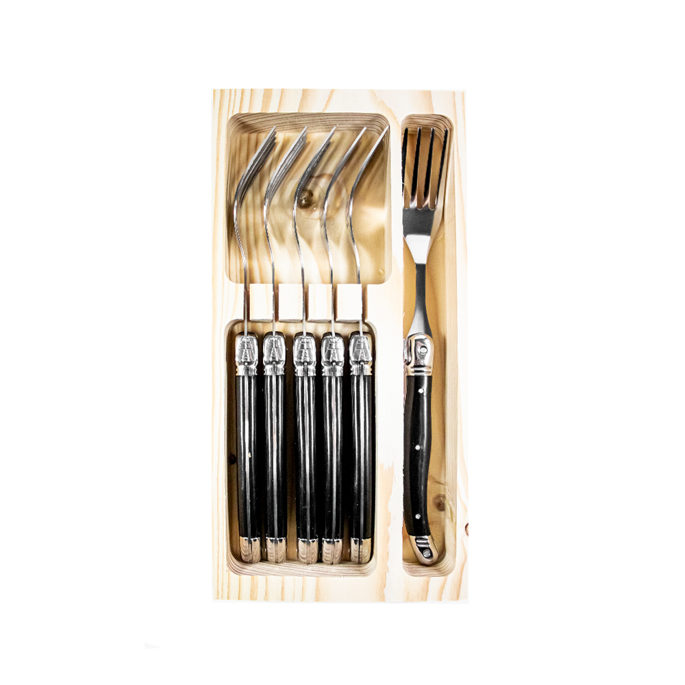 Conjunto de Garfos Laguiole Com Estojo de Madeira Mck - 6 Peças Conjunto de Garfos Laguiole Com Estojo de Madeira Mck - 6 Peças