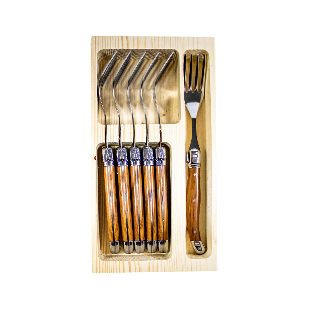 Conjunto de Garfos Laguiole Com Estojo de Madeira Mck - 6 Peças