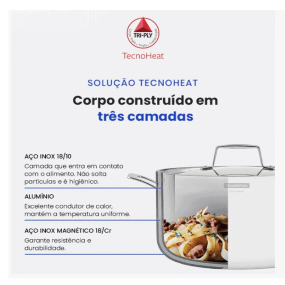 Conjunto de Panelas Tramontina Grano Corpo Triplo - 4 Peças