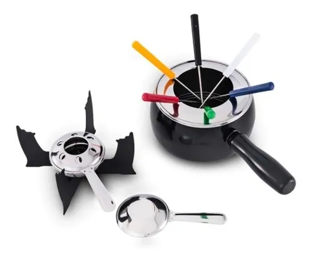 Conjunto Para Fondue Brinox Fondue - Petiscos Preto 10 Pecas