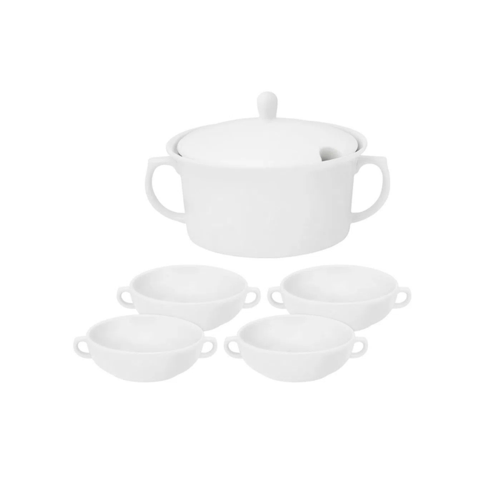 Conjunto Para Sopa Oxford White - 5 Peças Conjunto Para Sopa Oxford White - 5 Peças