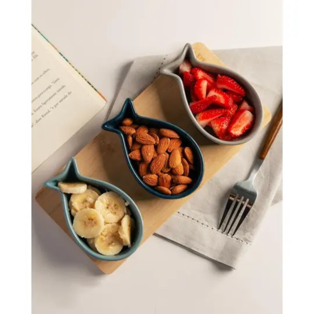 Cj 3 Petisqueiras C/bandeja Bambu