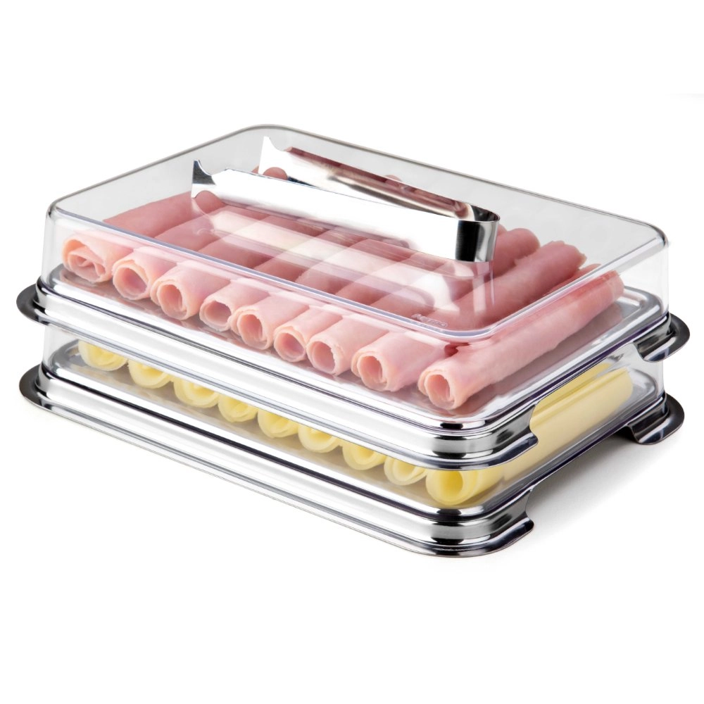 Conjunto Porta Frios Retangular Forma Inox Vision- 3 Pecas