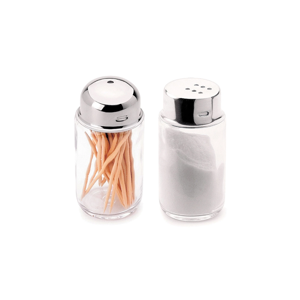 Conjunto Saleiro e Pimenteiro Forma Inox 100 Ml - 2 Peças