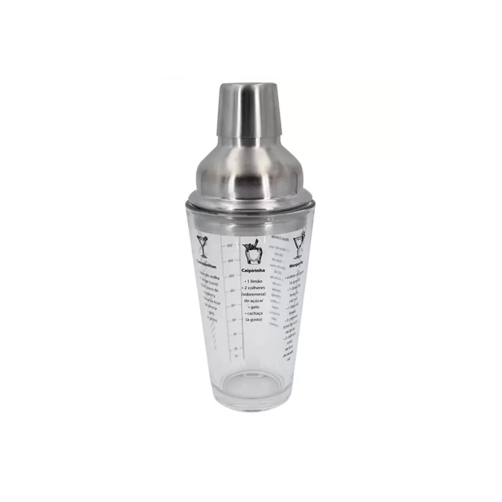 Coqueteleira Dynasty Open Bar Com Tampa Em Inox - 450 Ml