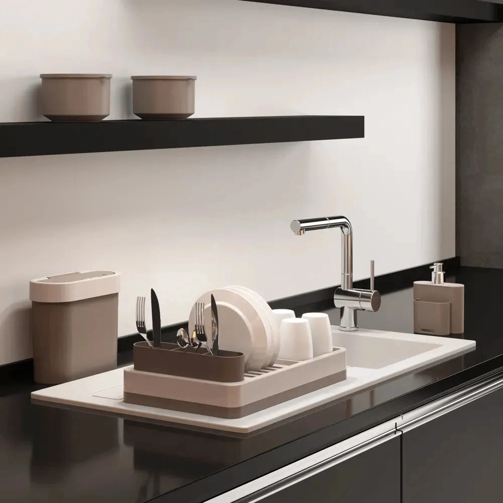 Escorredor de Loucas Coza Flat Cinza 42 X 26 X 10 Cm