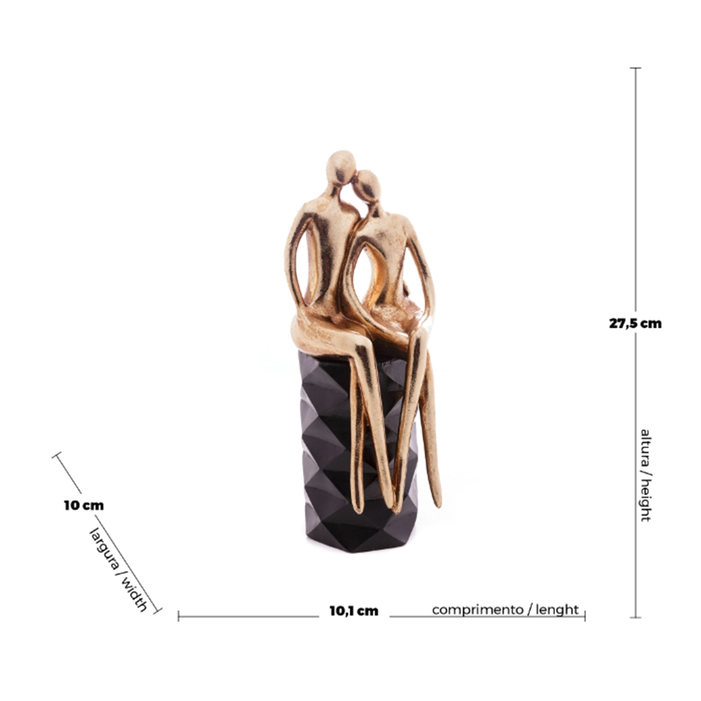 Escultura Wolff Casal Sentado 10,5 X 9 X 27,5 Cm Escultura Wolff Casal Sentado 10,5 X 9 X 27,5 Cm