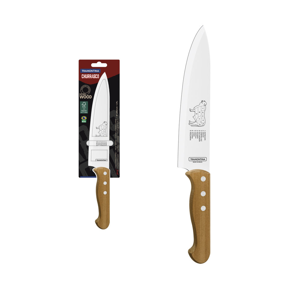 Faca Para Carne Aco Inox Tramontina Churrasco 33 Cm