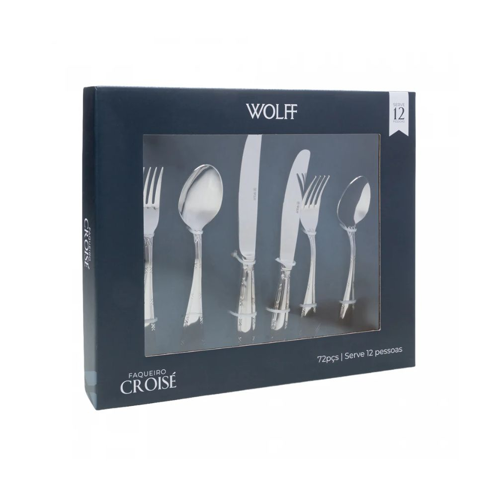 Faqueiro C/ 101 Pecas Aco Inox Wolff Croise Faqueiro C/ 101 Pecas Aco Inox Wolff Croise