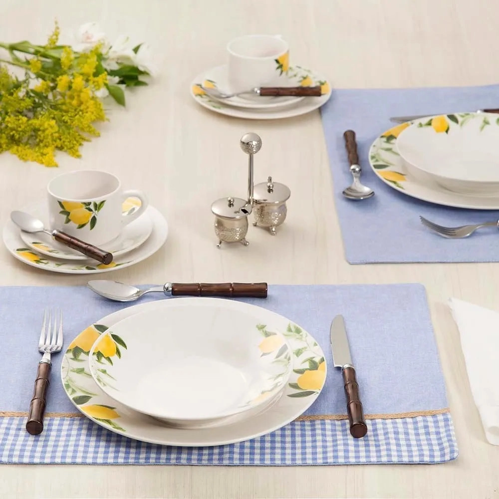 Faqueiro Lyor Bamboo Marrom - 24 Pecas Faqueiro Lyor Bamboo Marrom - 24 Pecas