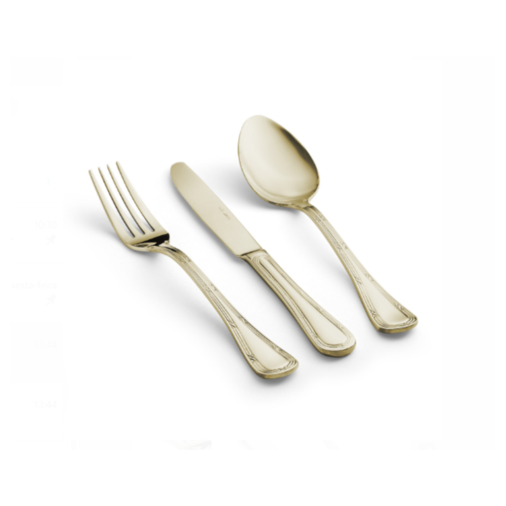 Faqueiro St. James Lace Champagne Gold – 101 Pecas